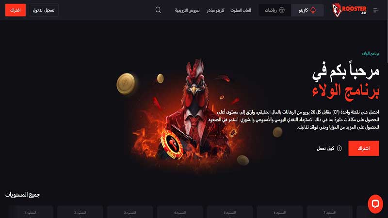 Rooster.bet برنامج الولاء لكازينو